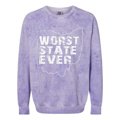 Worst State Ever Ohio Colorblast Crewneck Sweatshirt