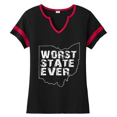 Worst State Ever Ohio Ladies Halftime Notch Neck Tee