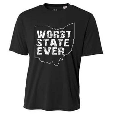 Worst State Ever Ohio Cooling Performance Crew T-Shirt