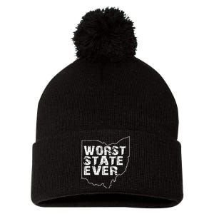 Worst State Ever Ohio Pom Pom 12in Knit Beanie