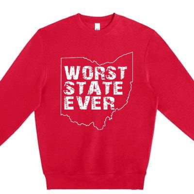 Worst State Ever Ohio Premium Crewneck Sweatshirt