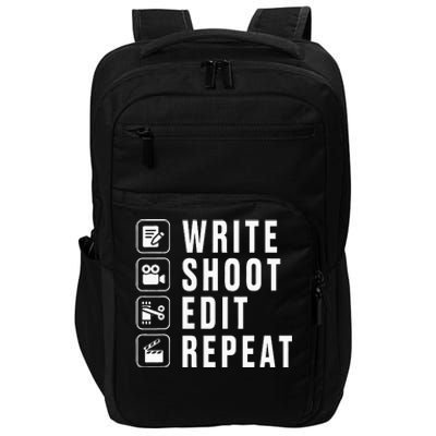 Write Shoot Edit Repeat Filmmaker Movie Director Filmmaking Impact Tech Backpack