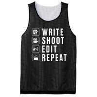 Write Shoot Edit Repeat Filmmaker Movie Director Filmmaking Mesh Reversible Basketball Jersey Tank