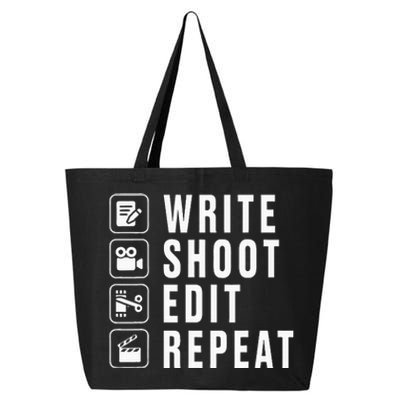 Write Shoot Edit Repeat Filmmaker Movie Director Filmmaking 25L Jumbo Tote