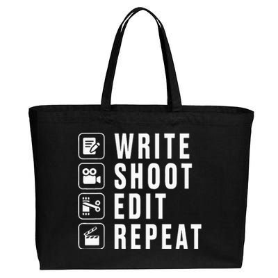 Write Shoot Edit Repeat Filmmaker Movie Director Filmmaking Cotton Canvas Jumbo Tote