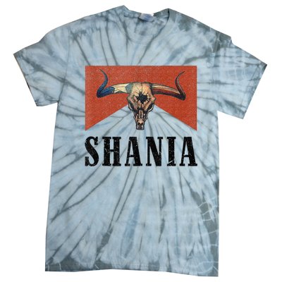 Western Shania First Name Punchy Cowboy Cowgirl Rodeo Style Tie-Dye T-Shirt