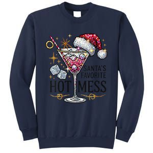 Women Santas Favorite Hot Mess Funny Margarita Gift Sweatshirt