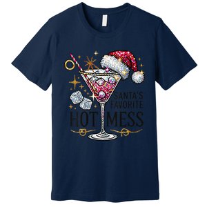 Women Santas Favorite Hot Mess Funny Margarita Gift Premium T-Shirt