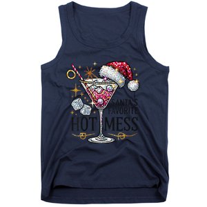 Women Santas Favorite Hot Mess Funny Margarita Gift Tank Top