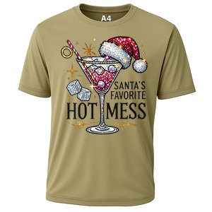 Women Santas Favorite Hot Mess Funny Margarita Gift Cooling Performance Crew T-Shirt