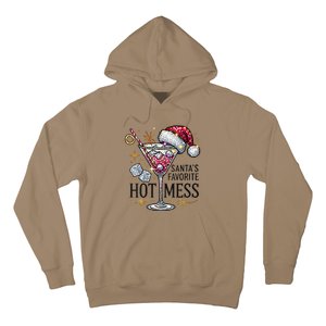 Women Santas Favorite Hot Mess Funny Margarita Gift Hoodie