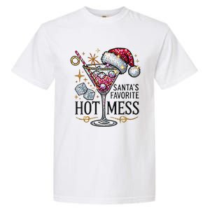 Women Santas Favorite Hot Mess Funny Margarita Gift Garment-Dyed Heavyweight T-Shirt