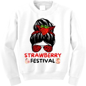 Womens Strawberry Festival Fruit Lover Mom Cute Kids Sweatshirt