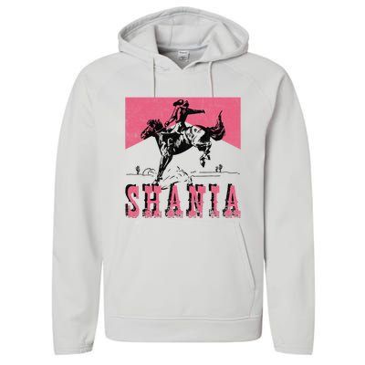 Western Shania First Name Punchy Cowboy Cowgirl Rodeo Style Performance Fleece Hoodie