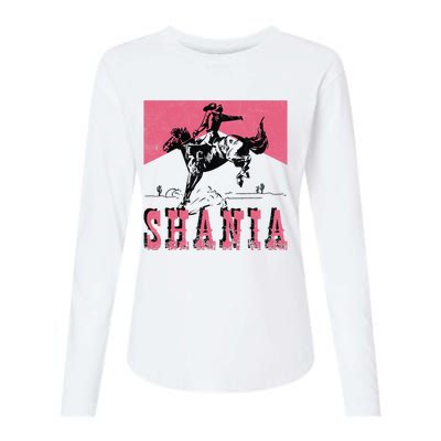 Western Shania First Name Punchy Cowboy Cowgirl Rodeo Style Womens Cotton Relaxed Long Sleeve T-Shirt