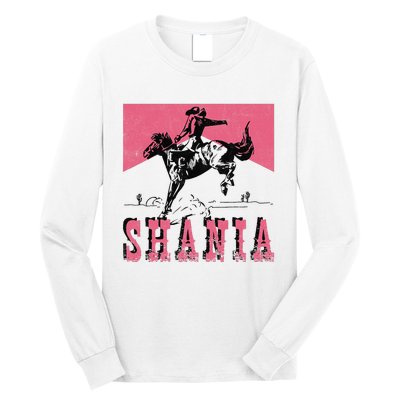 Western Shania First Name Punchy Cowboy Cowgirl Rodeo Style Long Sleeve Shirt