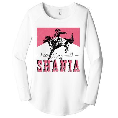 Western Shania First Name Punchy Cowboy Cowgirl Rodeo Style Women's Perfect Tri Tunic Long Sleeve Shirt