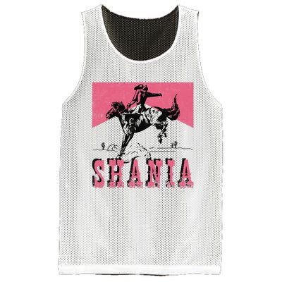 Western Shania First Name Punchy Cowboy Cowgirl Rodeo Style Mesh Reversible Basketball Jersey Tank