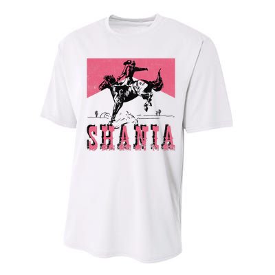 Western Shania First Name Punchy Cowboy Cowgirl Rodeo Style Performance Sprint T-Shirt