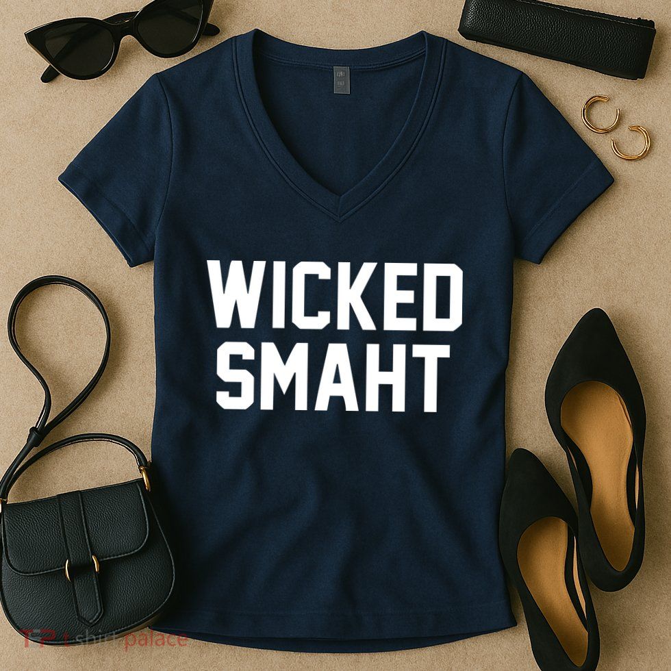 Wicked Smaht Funny Women's V-Neck T-Shirt