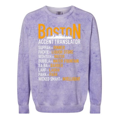 Wicke Smaht Funny Boston Accent Translator Colorblast Crewneck Sweatshirt