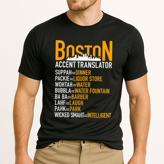 Wicke Smaht Funny Boston Accent Translator Performance Shirt