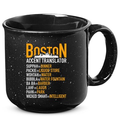 Wicke Smaht Funny Boston Accent Translator 15oz Campfire Ceramic Mug