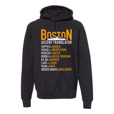 Wicke Smaht Funny Boston Accent Translator Premium Hoodie