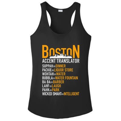 Wicke Smaht Funny Boston Accent Translator Ladies PosiCharge Competitor Racerback Tank