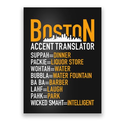 Wicke Smaht Funny Boston Accent Translator Poster