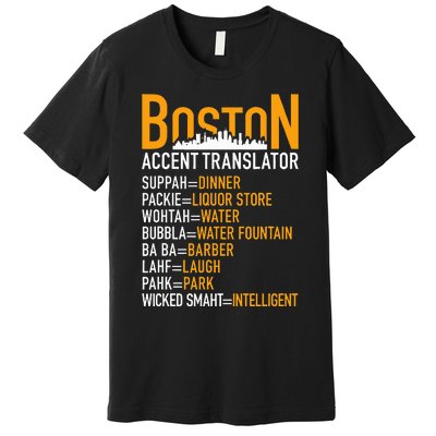 Wicke Smaht Funny Boston Accent Translator Premium T-Shirt