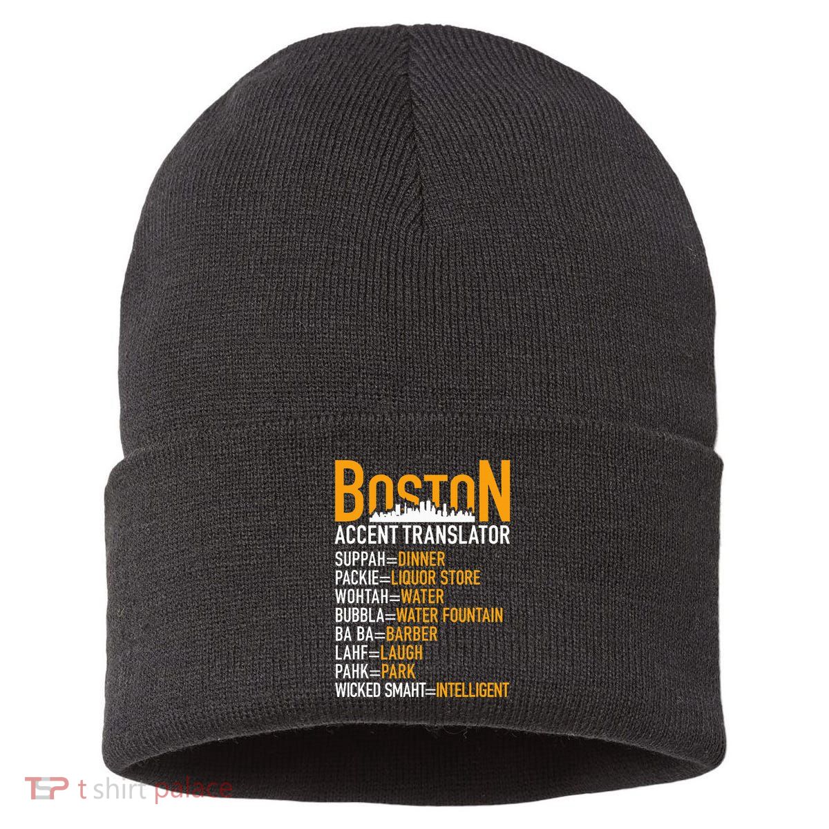 Wicke Smaht Funny Boston Accent Translator Sustainable Knit Beanie