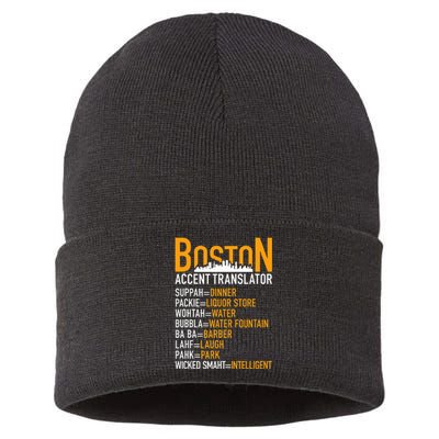 Wicke Smaht Funny Boston Accent Translator Sustainable Knit Beanie