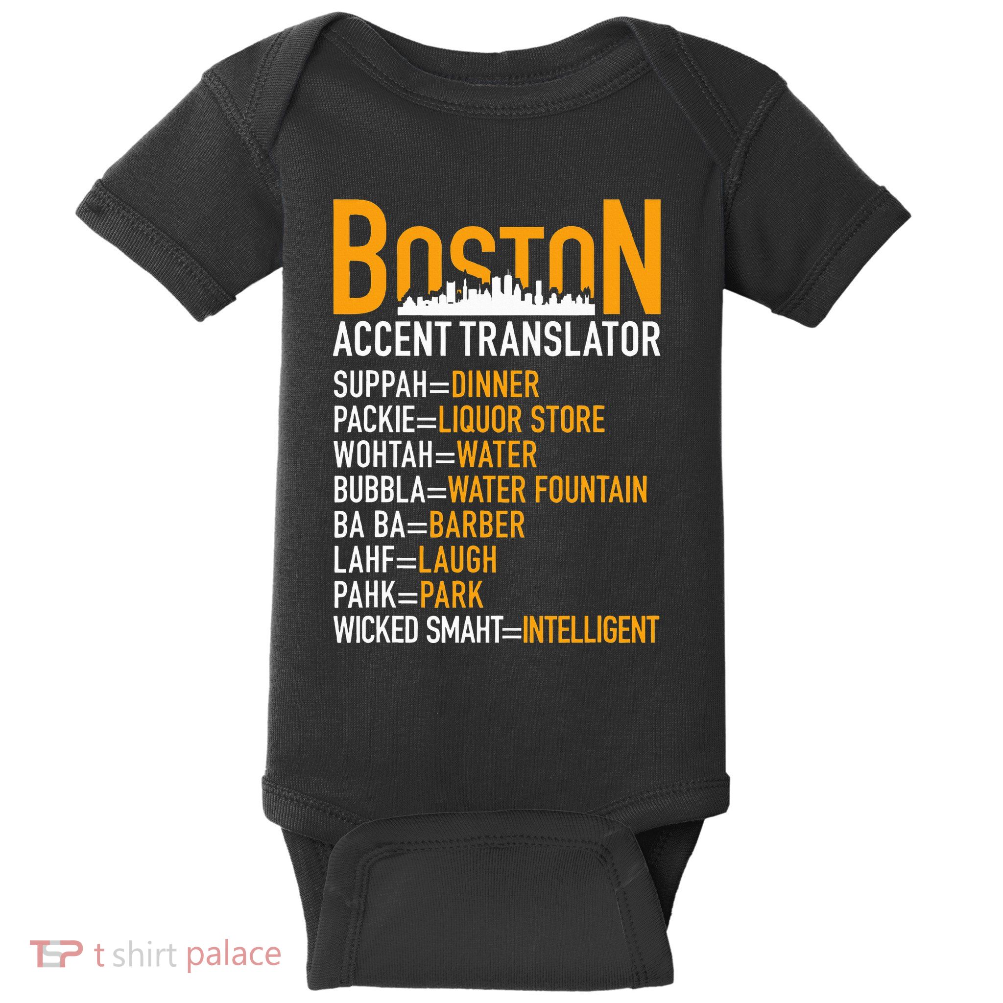 Wicke Smaht Funny Boston Accent Translator Baby Bodysuit