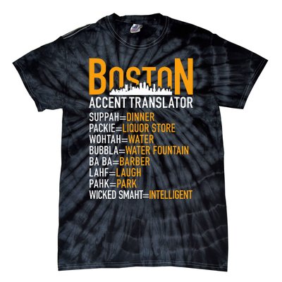 Wicke Smaht Funny Boston Accent Translator Tie-Dye T-Shirt