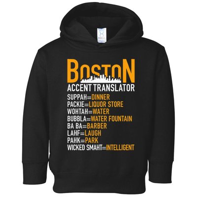 Wicke Smaht Funny Boston Accent Translator Toddler Hoodie
