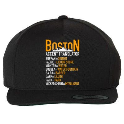 Wicke Smaht Funny Boston Accent Translator Wool Snapback Cap