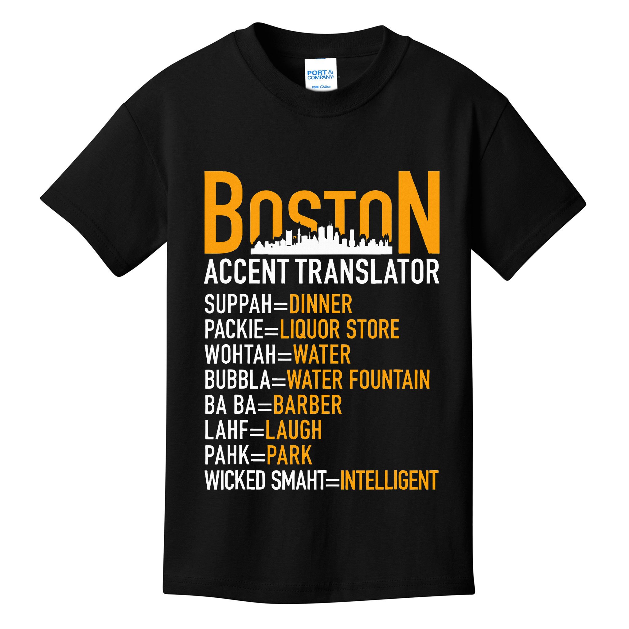 Wicke Smaht Funny Boston Accent Translator Kids T-Shirt