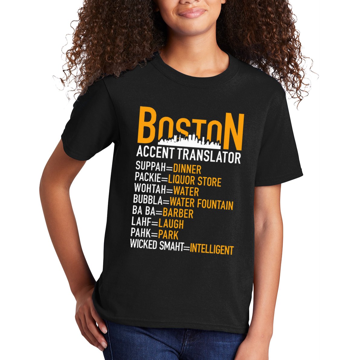 Wicke Smaht Funny Boston Accent Translator Kids T-Shirt