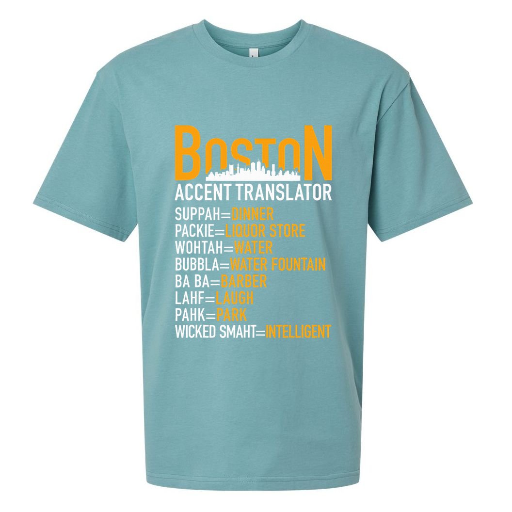 Wicke Smaht Funny Boston Accent Translator Sueded Cloud Jersey T-Shirt