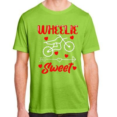 Wheelie Sweet Funny Valentine's Day Heart Dirt Bike Biking Adult ChromaSoft Performance T-Shirt