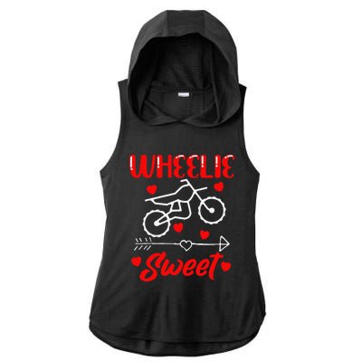 Wheelie Sweet Funny Valentine's Day Heart Dirt Bike Biking Ladies PosiCharge Tri-Blend Wicking Draft Hoodie Tank