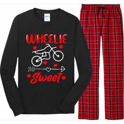 Wheelie Sweet Funny Valentine's Day Heart Dirt Bike Biking Long Sleeve Pajama Set