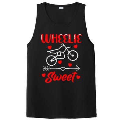 Wheelie Sweet Funny Valentine's Day Heart Dirt Bike Biking PosiCharge Competitor Tank