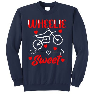 Wheelie Sweet Funny Valentine's Day Heart Dirt Bike Biking Sweatshirt