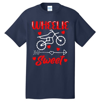 Wheelie Sweet Funny Valentine's Day Heart Dirt Bike Biking Tall T-Shirt