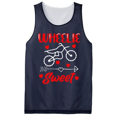 Wheelie Sweet Funny Valentine's Day Heart Dirt Bike Biking Mesh Reversible Basketball Jersey Tank