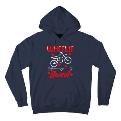 Wheelie Sweet Funny Valentine's Day Heart Dirt Bike Biking Tall Hoodie