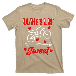 Wheelie Sweet Funny Valentine's Day Heart Dirt Bike Biking T-Shirt