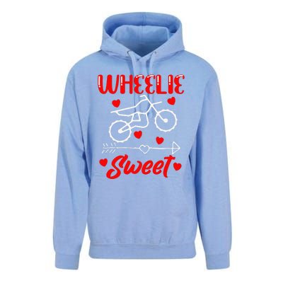 Wheelie Sweet Funny Valentine's Day Heart Dirt Bike Biking Unisex Surf Hoodie